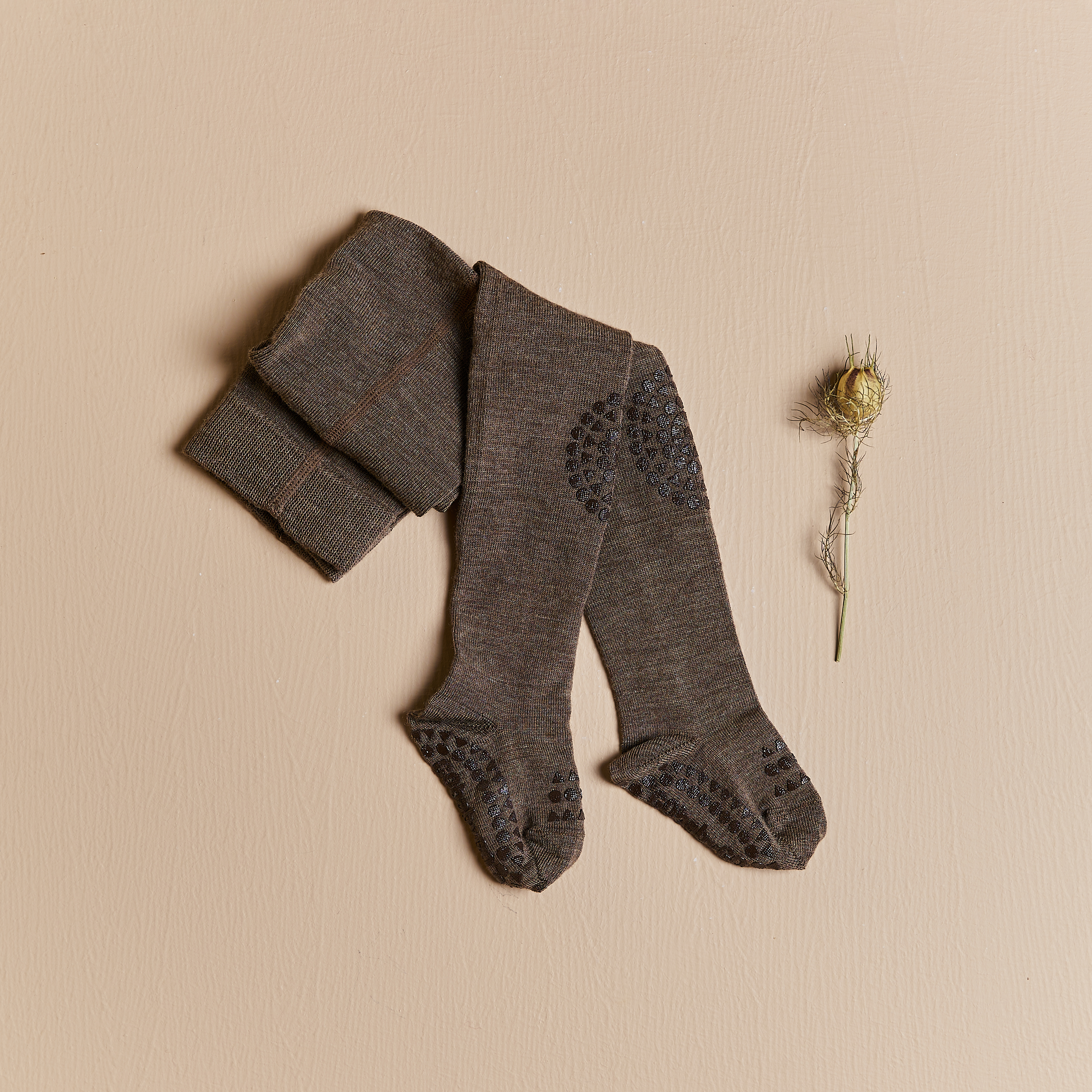 GoBabyGo Wool libisemiskindlad villased sukkpüksid Brown Melange