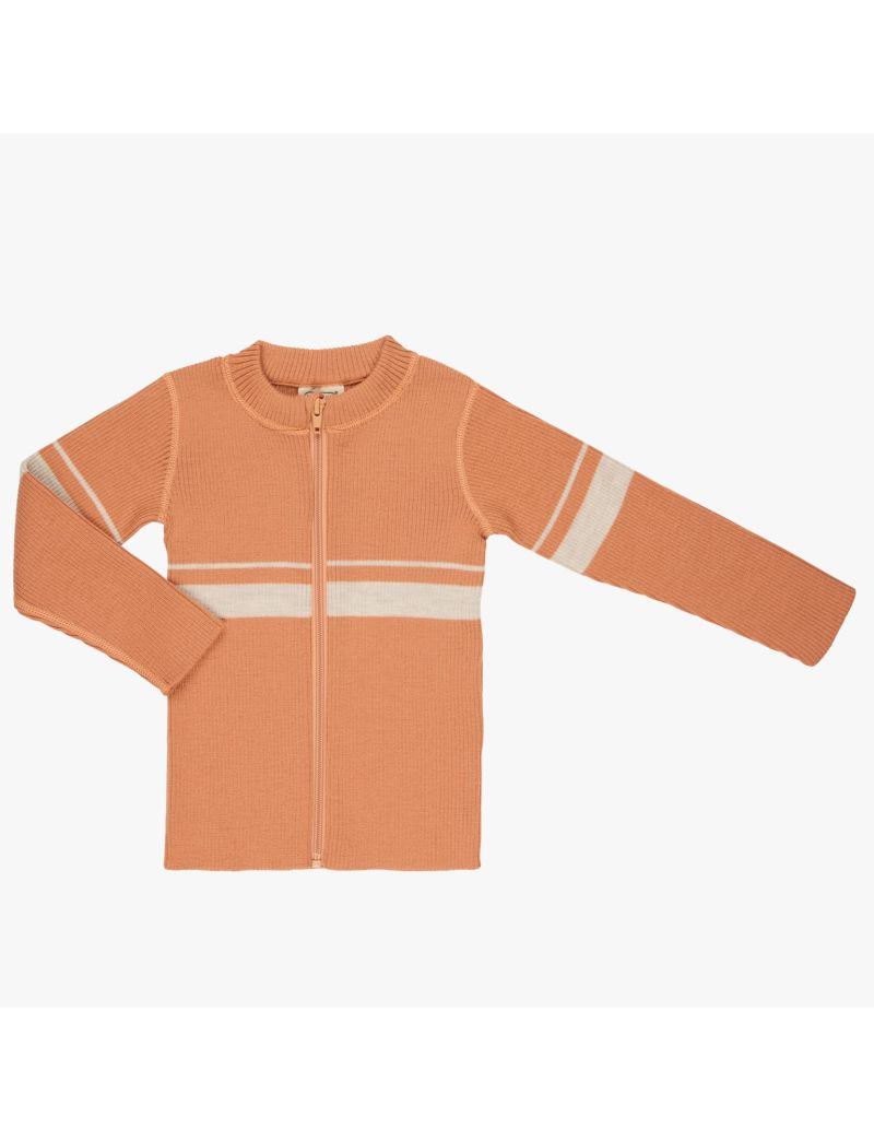 Voksi Wool meriinovillane kampsun Rib Sandstone Peach