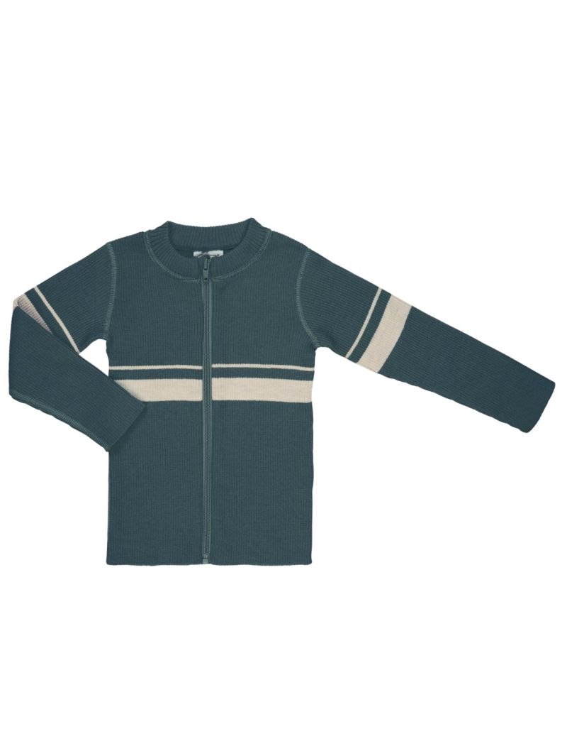 Voksi Wool meriinovillane kampsun Rib Sea Green