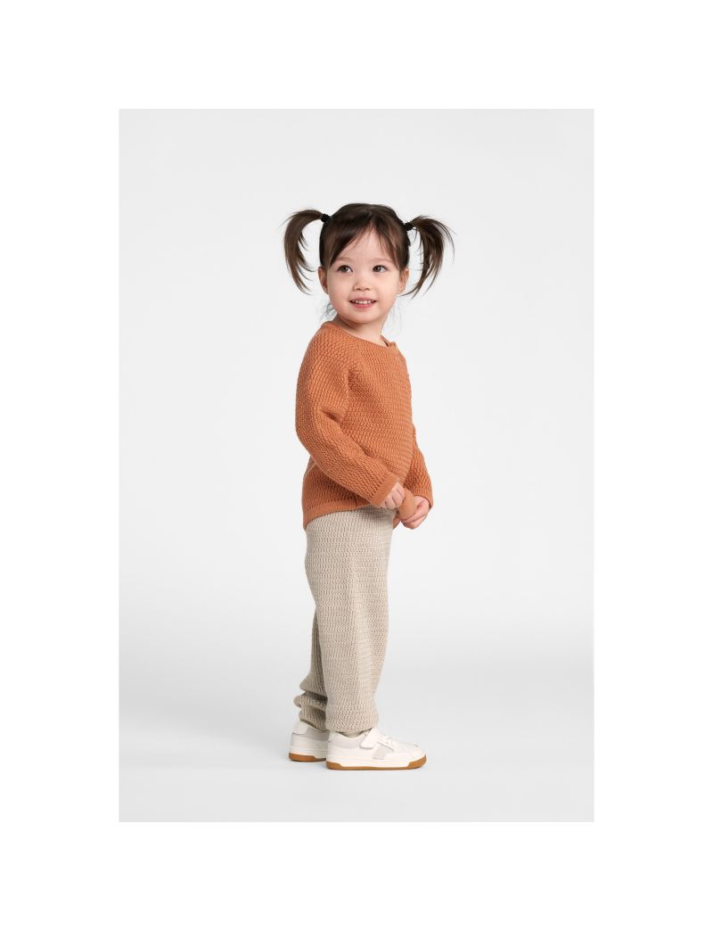 Voksi Wool meriinovillane kampsun Honeycomb Sandstone Peach