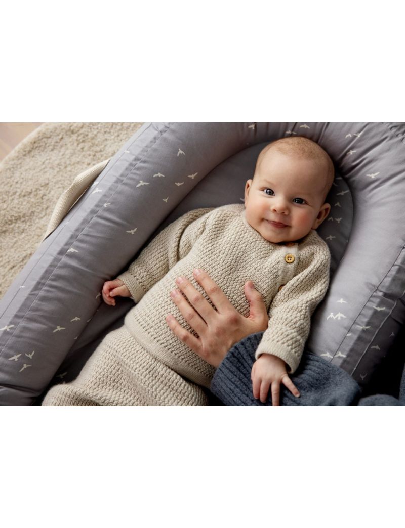 Voksi Wool meriinovillane kampsun Honeycomb Seashell Sand