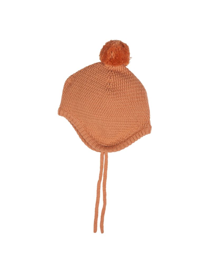 Voksi Wool meriinovillane müts Honeycomb Sandstone Peach