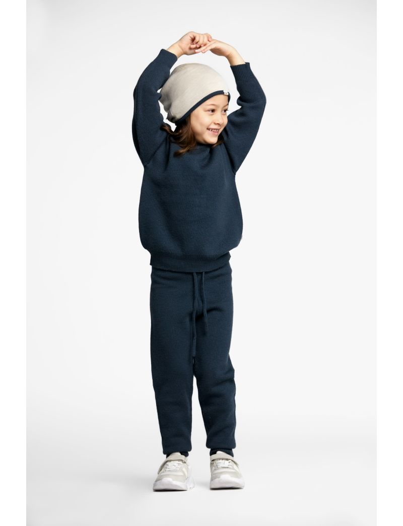 Voksi Wool meriinovillane kampsun Jacquard Poppy Blue