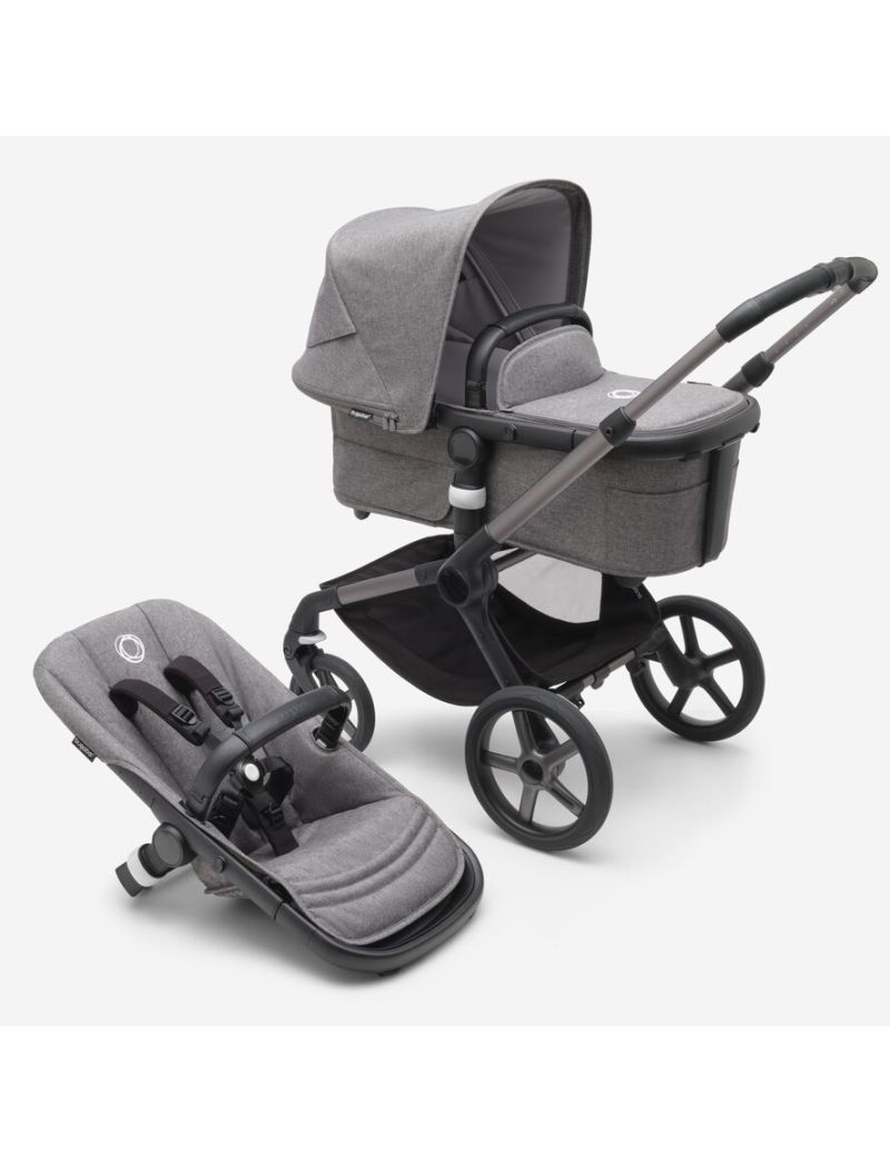 Bugaboo Fox 5 2in1 vankrikomplekt Graphite/Grey Melange/Grey Melange