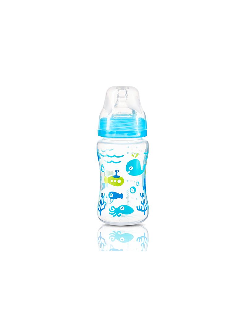 BabyOno laia kaelaga Anti-Colic lutipudel 240ml värvivalik