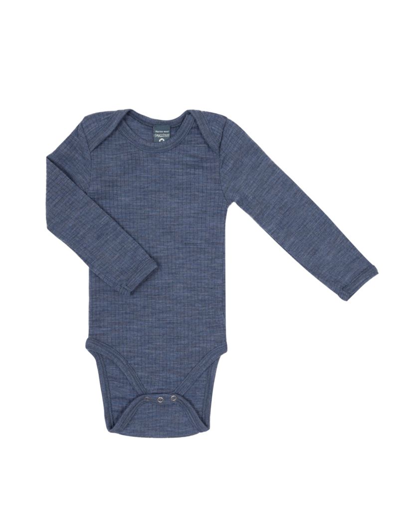 SmallStuff meriinovillane body pikkade varrukatega Denim Melange