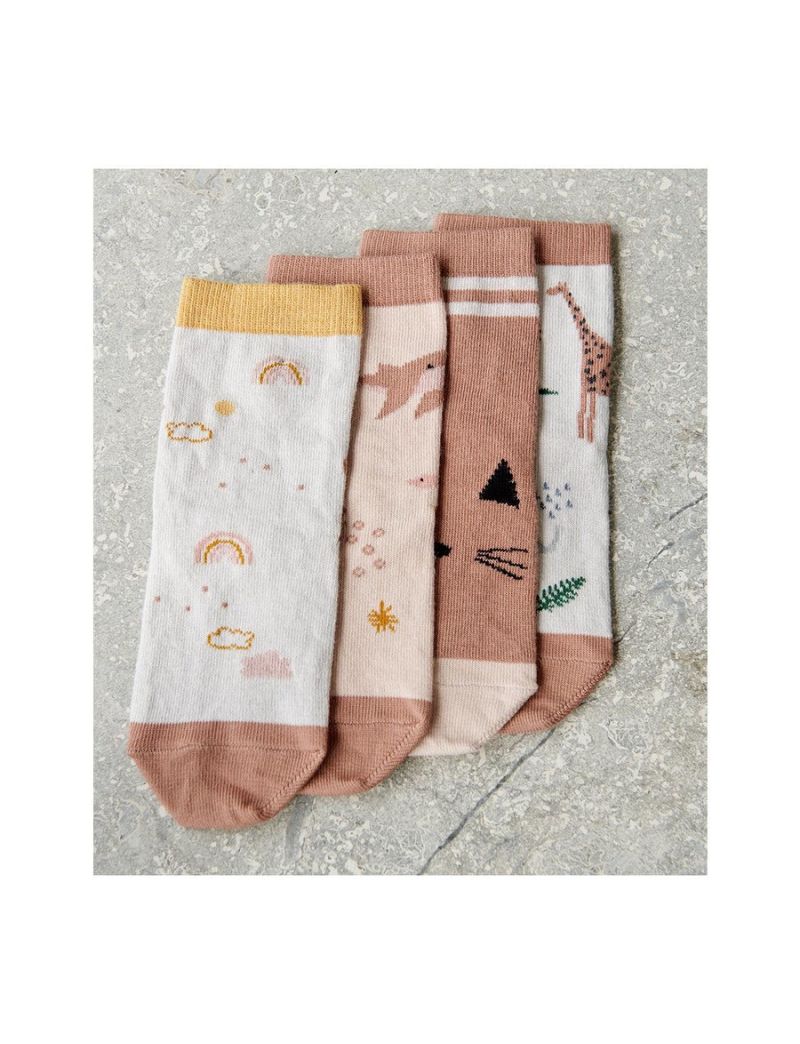 Liewood sokid 4-pakk Silas, Safari Rose Mix