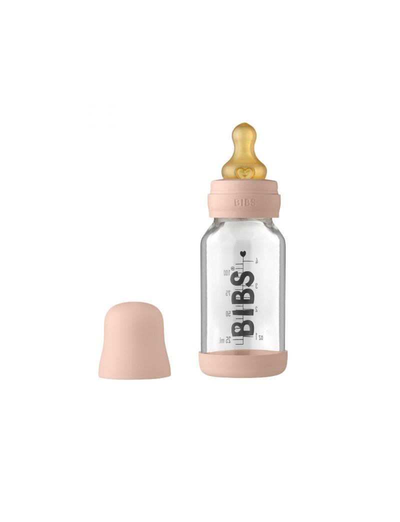 Bibs lutipudel 110 ml klaasist + pudelilutt Blush