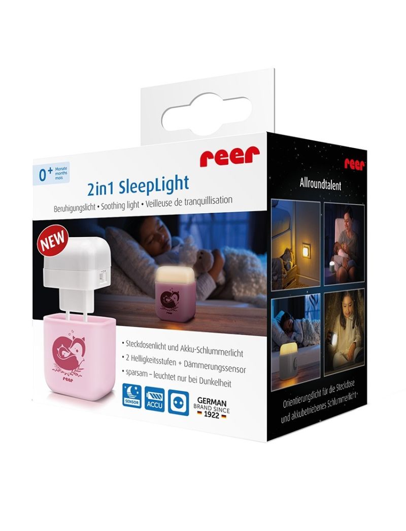 Reer 2in1 SleepLight - roosa öölamp LED-tuled