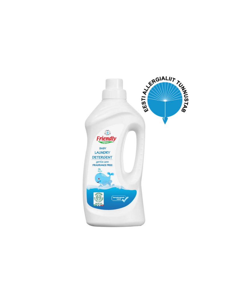 Friendly Organic biolagunev lõhnatu pesugeel allergikute, pere ja beebiriiete pesuks, 1000 ml