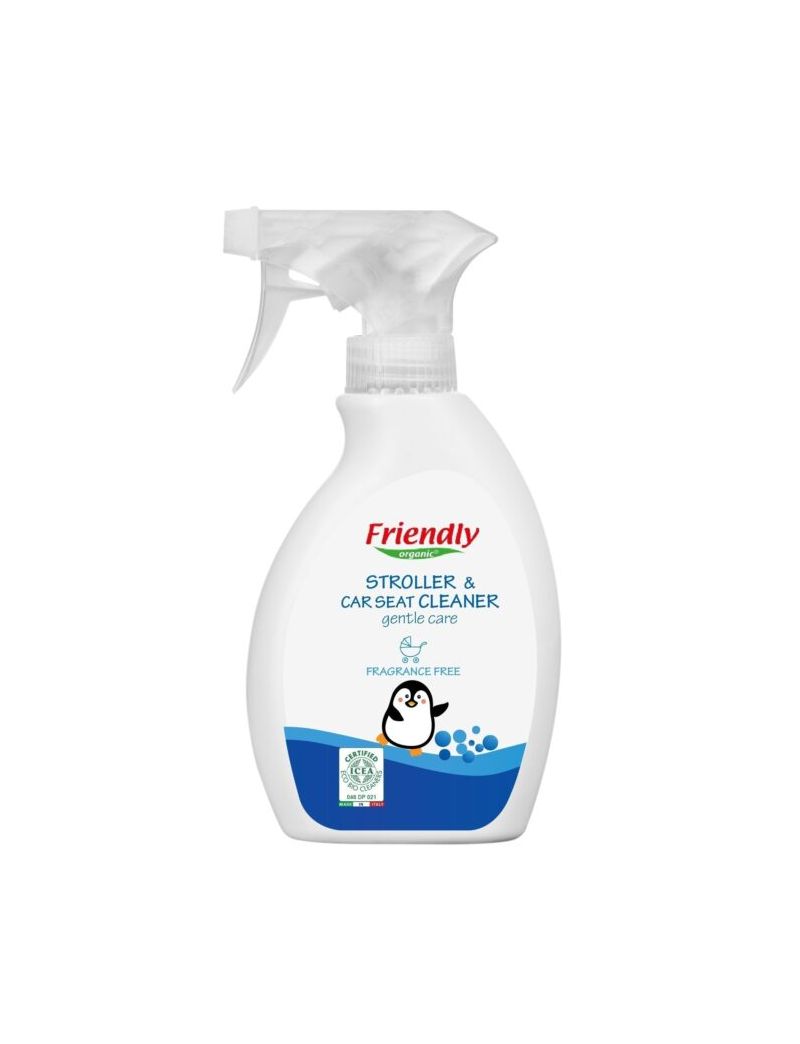 Friendly Organic lõhnatu jalutuskäru, vankri ja autoistme (sh turvatoolide) puhastaja, 250 ml