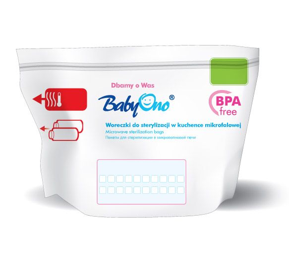 BabyOno steriliseerimiskotid mikrolaineahjus kasutamiseks 5tk